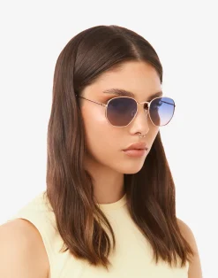 SIXGON DRIVE - POLARIZED ROSE GOLD BLUE><noscript><img width=