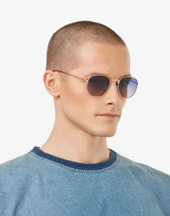 SIXGON DRIVE - POLARIZED ROSE GOLD BLUE><noscript><img width=