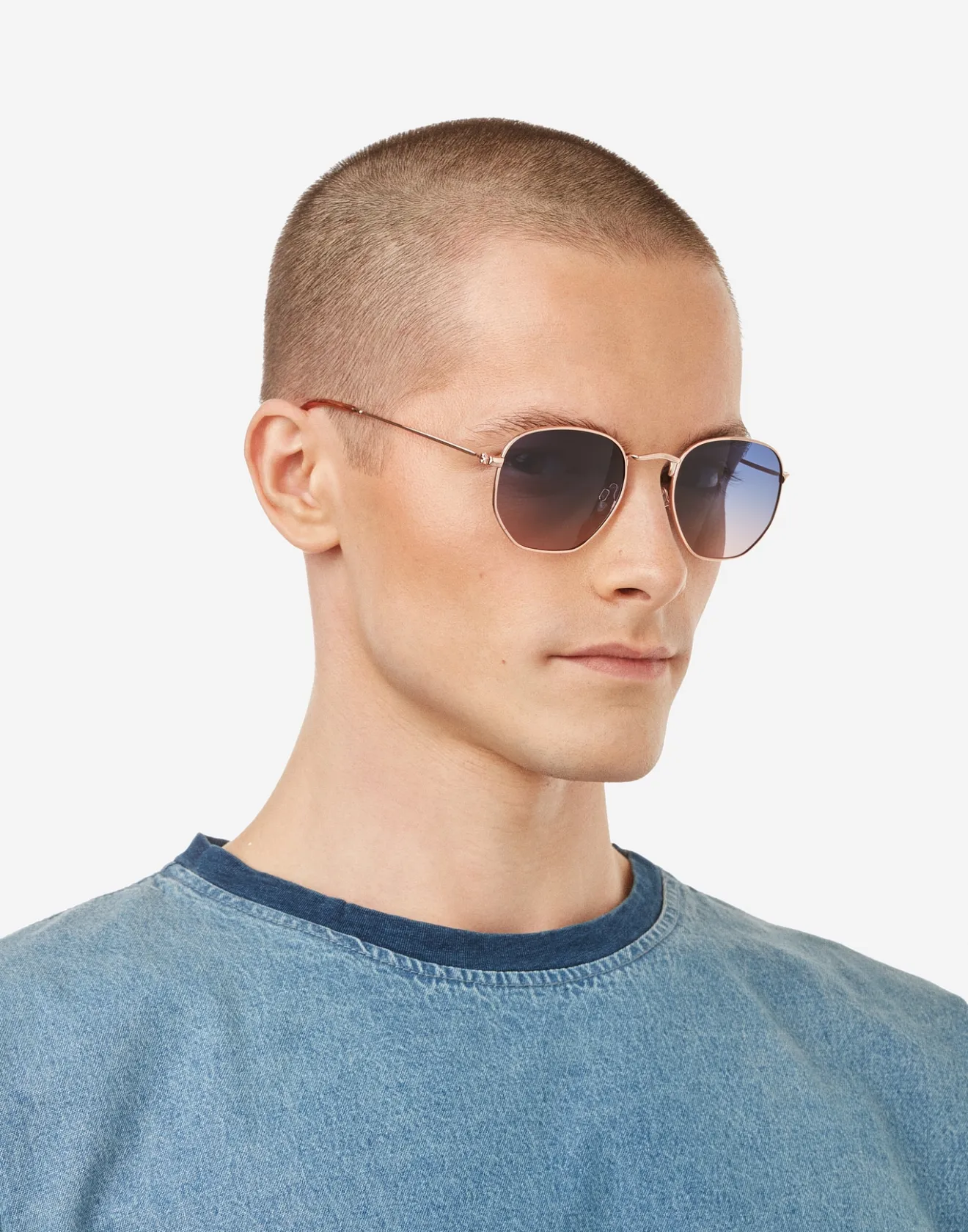 SIXGON DRIVE - POLARIZED ROSE GOLD BLUE>Hawkers Discount